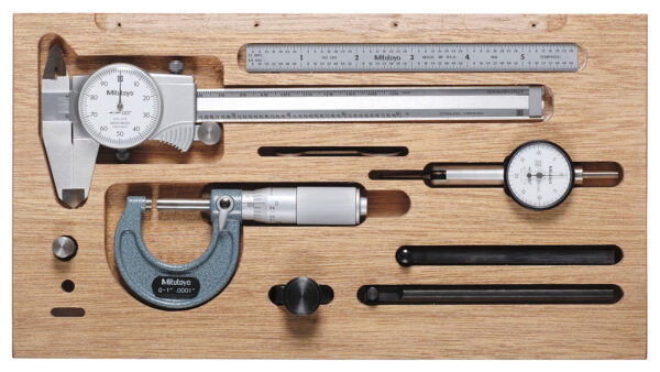 Mitutoyo 64pka069c kit de herramientas digimatic en pulgadas, micrómetro de 0 a 1″.