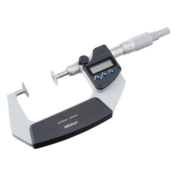 Mitutoyo 369-251-30 series 369 digimatic disc micrometer con husillo no giratorio, 25 a 50 mm