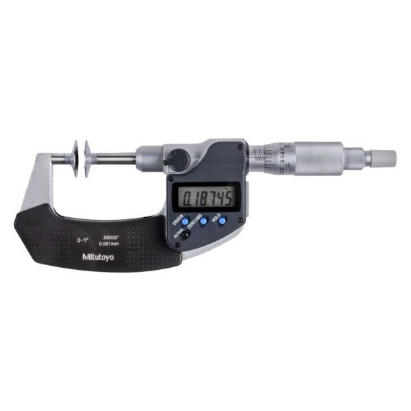 Mitutoyo 369-350-30 series 369 digimatic disc micrometer con husillo no giratorio, 0 a 1″