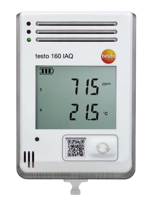 testo 160 iaq – Registrador de datos wifi con pantalla y sensores integrados para temperatura, humedad, co2 y presión atmosférica