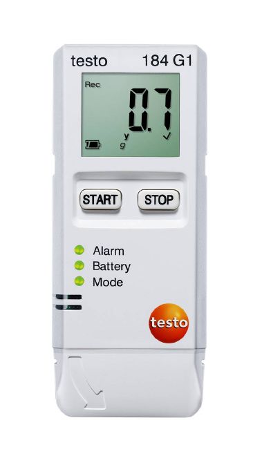 testo 184 G1 – registrador de datos para vibraciones, humedad y temperatura con fines de supervisión durante el transporte