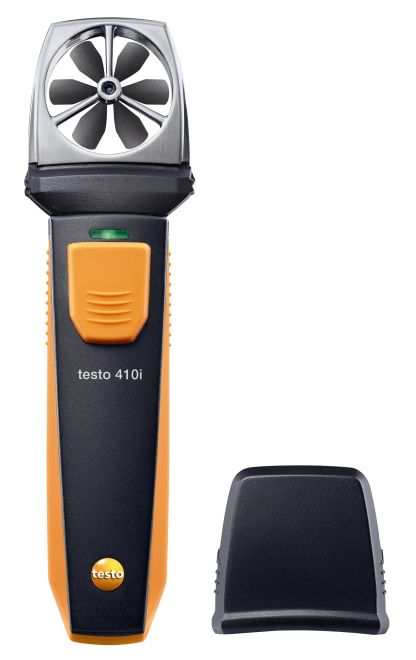 testo 410 i – anemómetro de molinete con manejo a través de teléfono inteligente