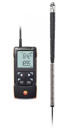 Anemómetro digital de paletas testo 416 con sonda telescópica, 118,1 a 7874 fpm, 0,63″