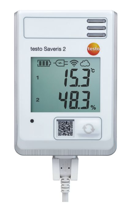 testo saveris 2-h1 – registrador de datos wifi con pantalla y sonda de temperatura y humedad integrada