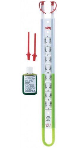 Manómetro de tubo en u dwyer 1221-12-d (6-0-6″w.c.) usando líquido de calibre rojo