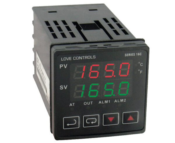 Dwyer 16c-3 1-16 controlador de temperatura din, salida de relé, pantalla dual