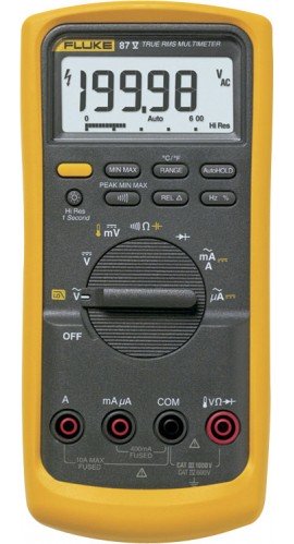 Multímetro industrial Fluke 87V-NIST True RMS con temperatura, incluye certificado trazable