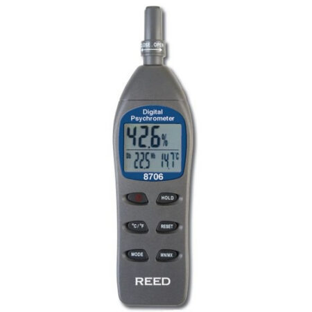 Reed 8706 psicrómetro digital – termohigrómetro, bulbo húmedo, punto de rocío, temperatura, humedad