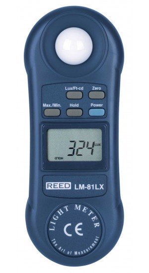 Reed lm-81lx medidor de luz compacto, velas de 20,000 lux – 1,860 pies (fc)