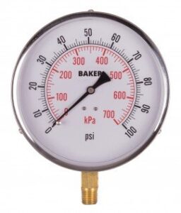 Manómetro baker 421avnd-100, 0 a 100 psi