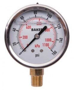 Manómetro baker avnc-160p, lleno de glicerina, conexión inferior npt de 0-160”, 0-1100 psi-<>–<> kpa