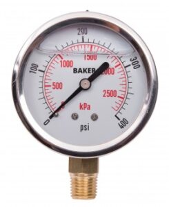 Manómetro baker avnc-400p, lleno de glicerina, conexión inferior npt de 0-400”, 0-2800 psi-<>–<> kpa