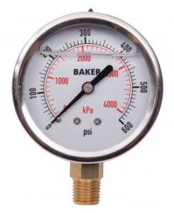 Manómetro baker avnc-600p, lleno de glicerina, conexión inferior npt de 0-600”, 0-4200 psi-<>–<> kpa