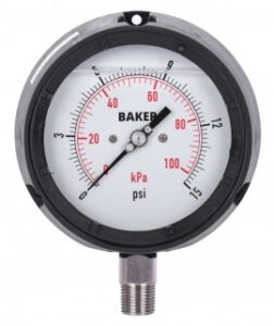 Manómetro baker lf45-15p-1-2, lleno de glicerina, conexión inferior npt de 0-15”, 0-100 psi-<>–<> kpa