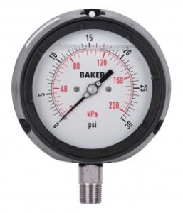 Manómetro baker lf45-30p-1-2, lleno de glicerina, conexión inferior npt de 0-30”, 0-200 psi-<>–<> kpa