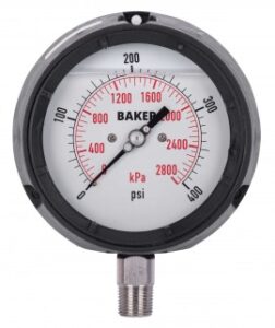 Manómetro baker lf45-400p-1-2, lleno de glicerina, conexión inferior npt de 0-400”, 0-2800 psi-<>–<> kpa