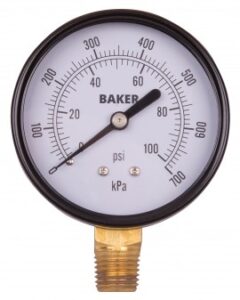 Manómetro baker lvbna-100p, 0 a 100 psi