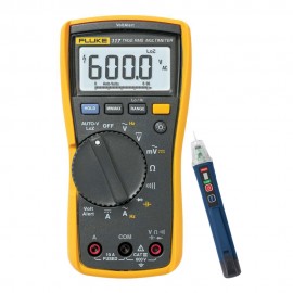 Kit de multímetro digital fluke 117-efsp: incluye el detector de voltaje de ca sin contacto r5110