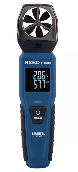 Anemómetro de paletas reed r1600-nist, serie bluetooth smart